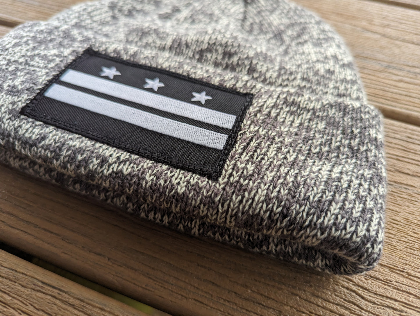 Washington DC Flag Beanie Winter Hat - Glow in the Dark Skull Cap