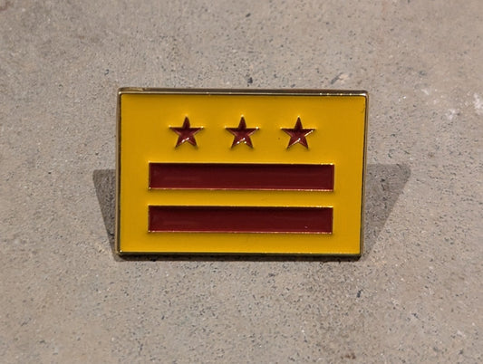 Washington DC Flag Burgundy and Gold Enamel Pin