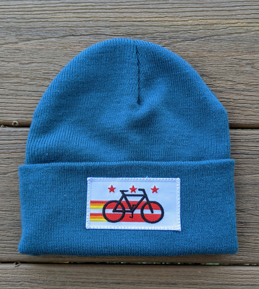 Washington DC Bike Light-weight Beanie Hat - Blue