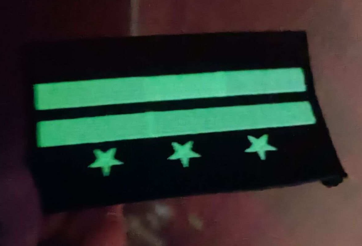 Washington DC Flag Patch Glow In The Dark Version