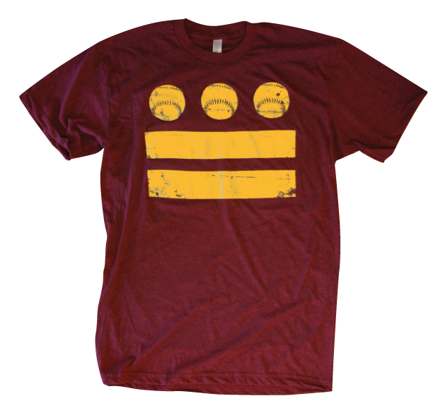 Washington DC Baseball Burgundy & Gold Flag Shirt