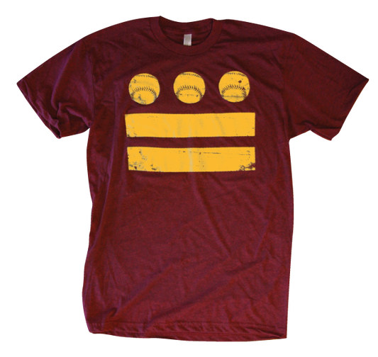 Washington DC Baseball Burgundy & Gold Flag Shirt