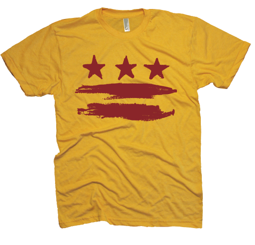 Gold and Burgundy Washington DC Flag T-shirt