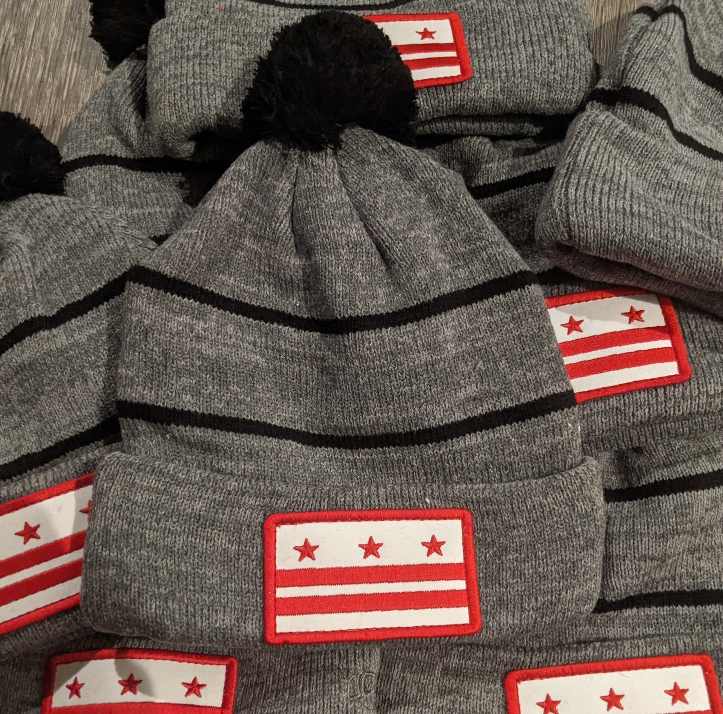 Washington DC Flag Pom Winter Hat