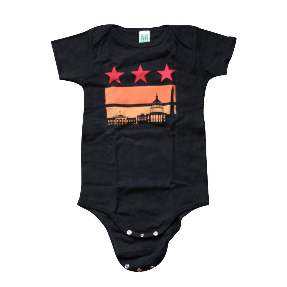 Washington DC sunset Flag Onesie