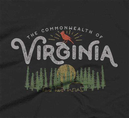 Virginia  State T-shirt (Black Tee)