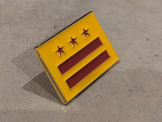 Washington DC Flag Burgundy and Gold Enamel Pin