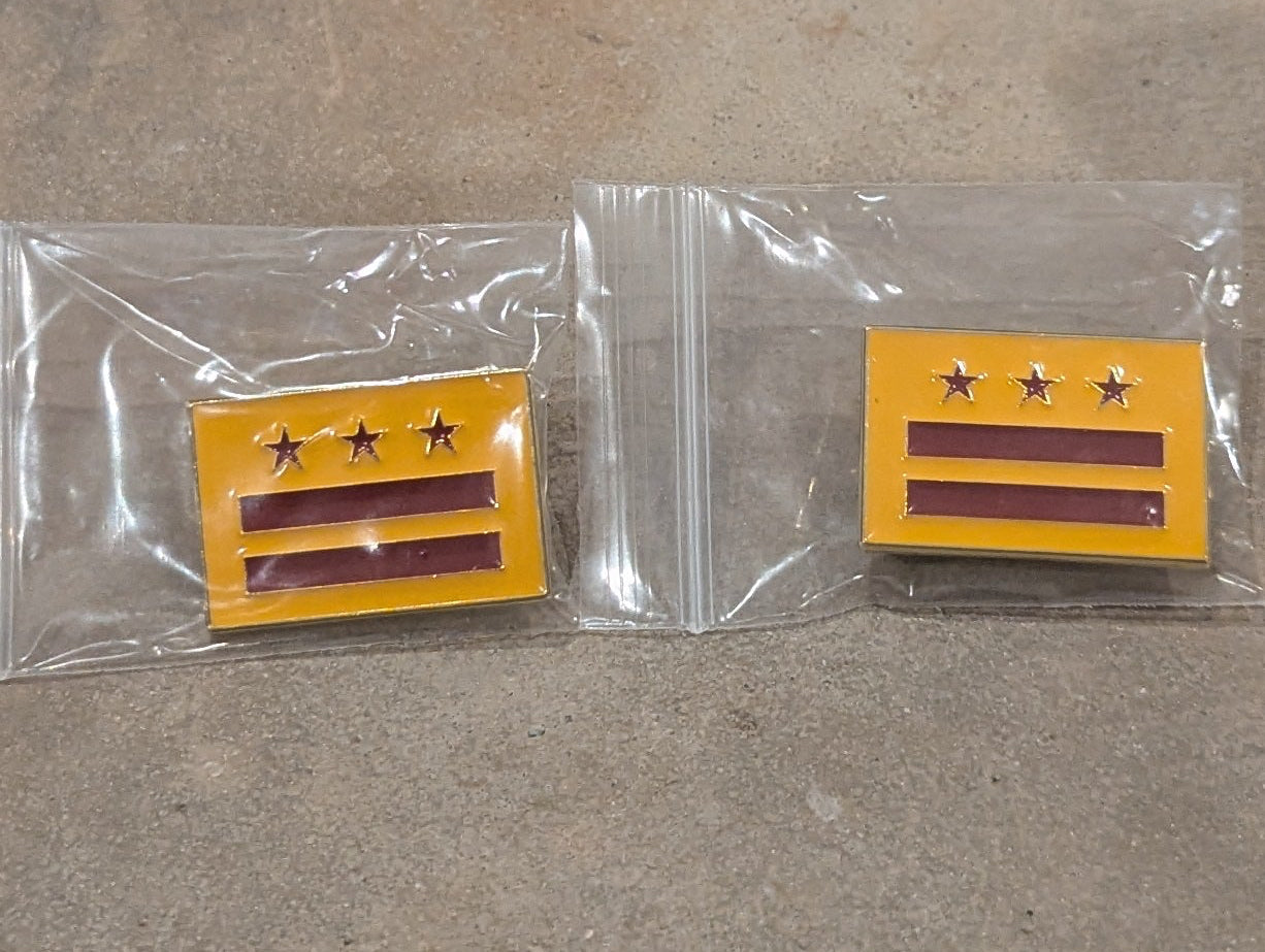 Washington DC Flag Burgundy and Gold Enamel Pin