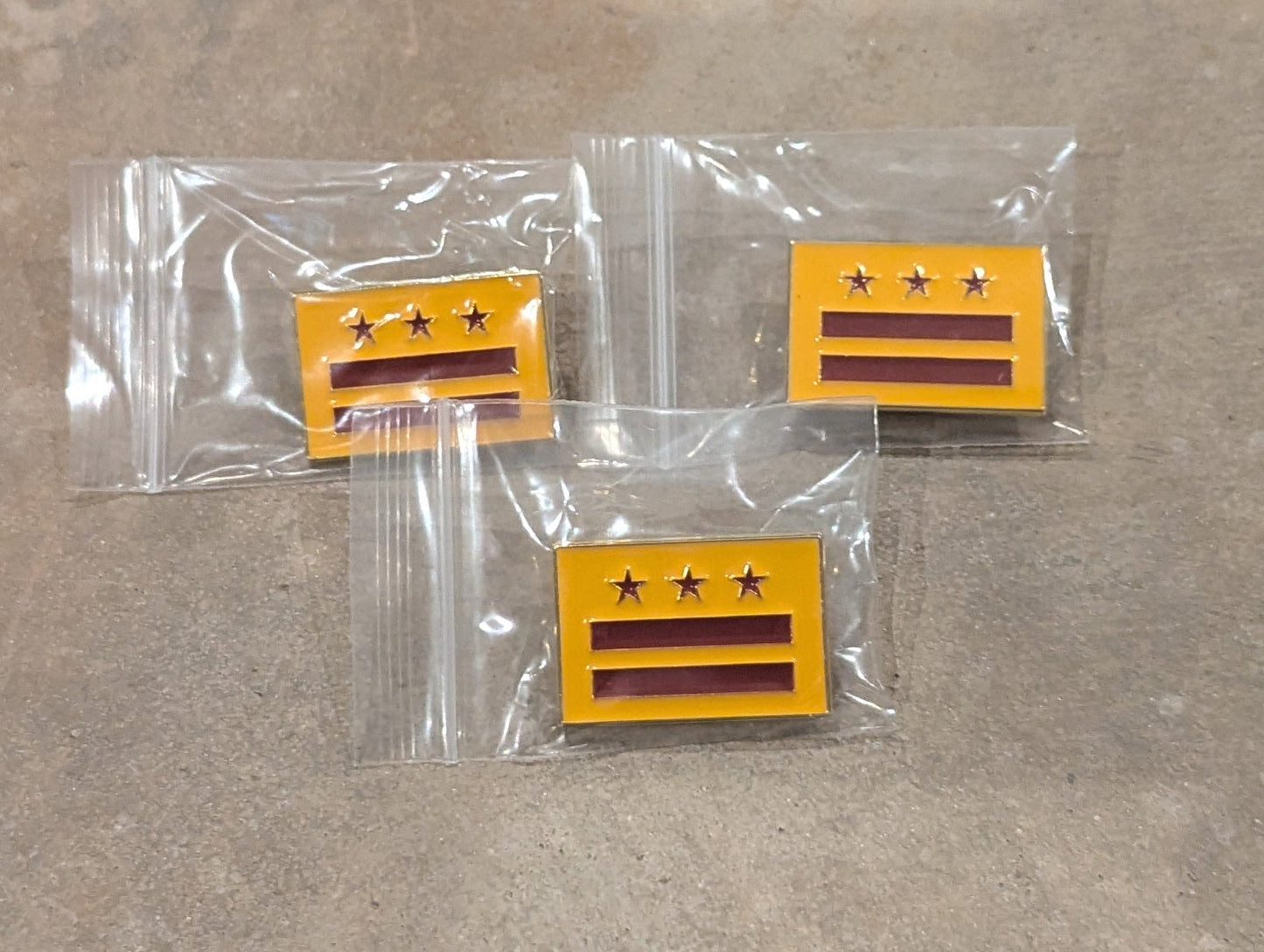 Washington DC Flag Burgundy and Gold Enamel Pin