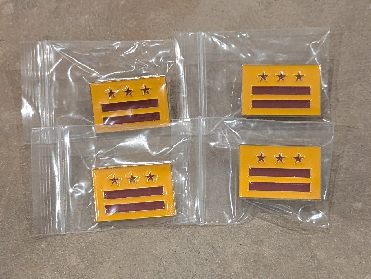 Washington DC Flag Burgundy and Gold Enamel Pin