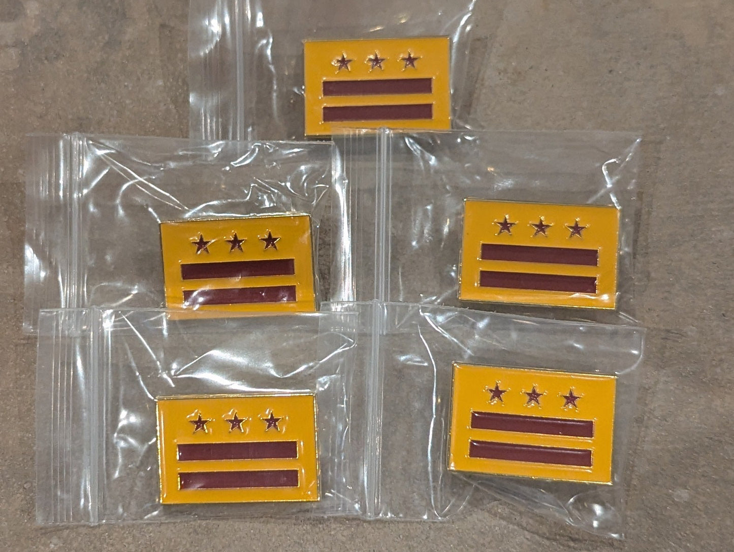 Washington DC Flag Burgundy and Gold Enamel Pin
