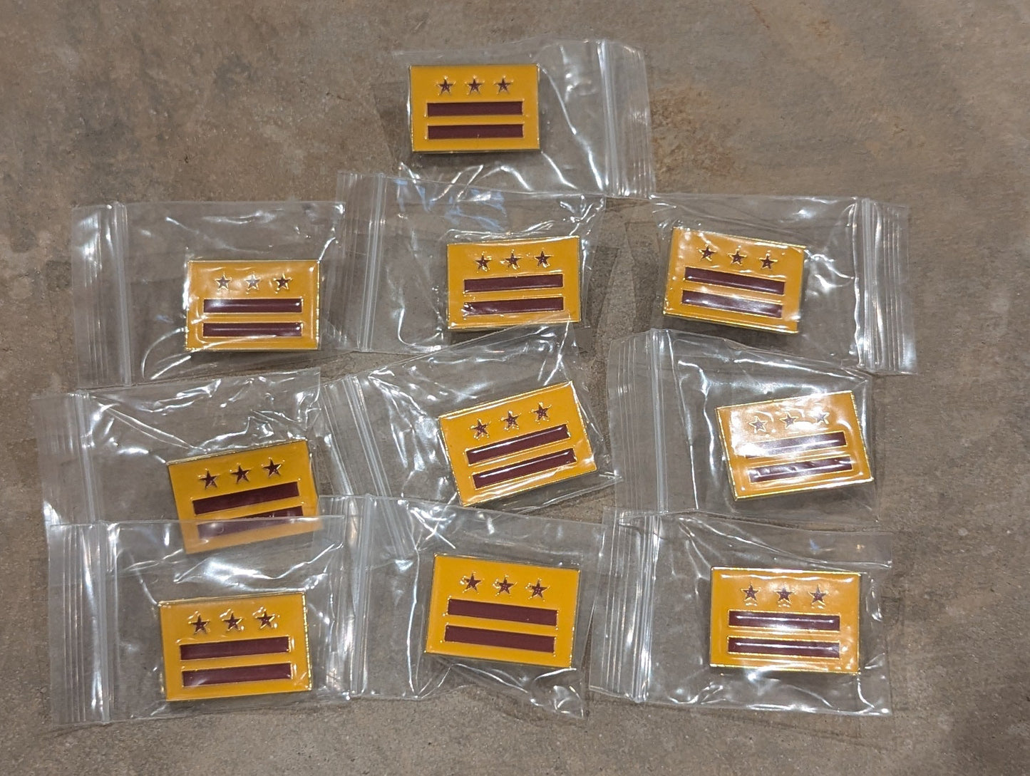 Washington DC Flag Burgundy and Gold Enamel Pin