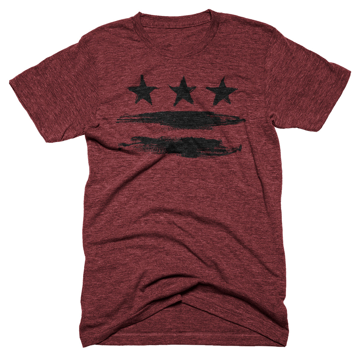 Washington DC Flag T-shirt - Black on Burgundy