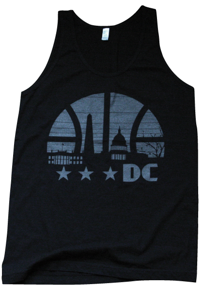 DC Basketball Tank Top - Grey on Black