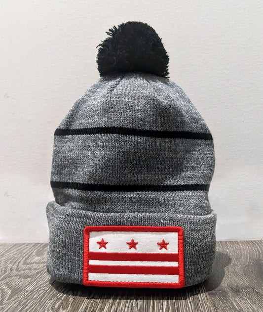Washington DC Flag Pom Winter Hat