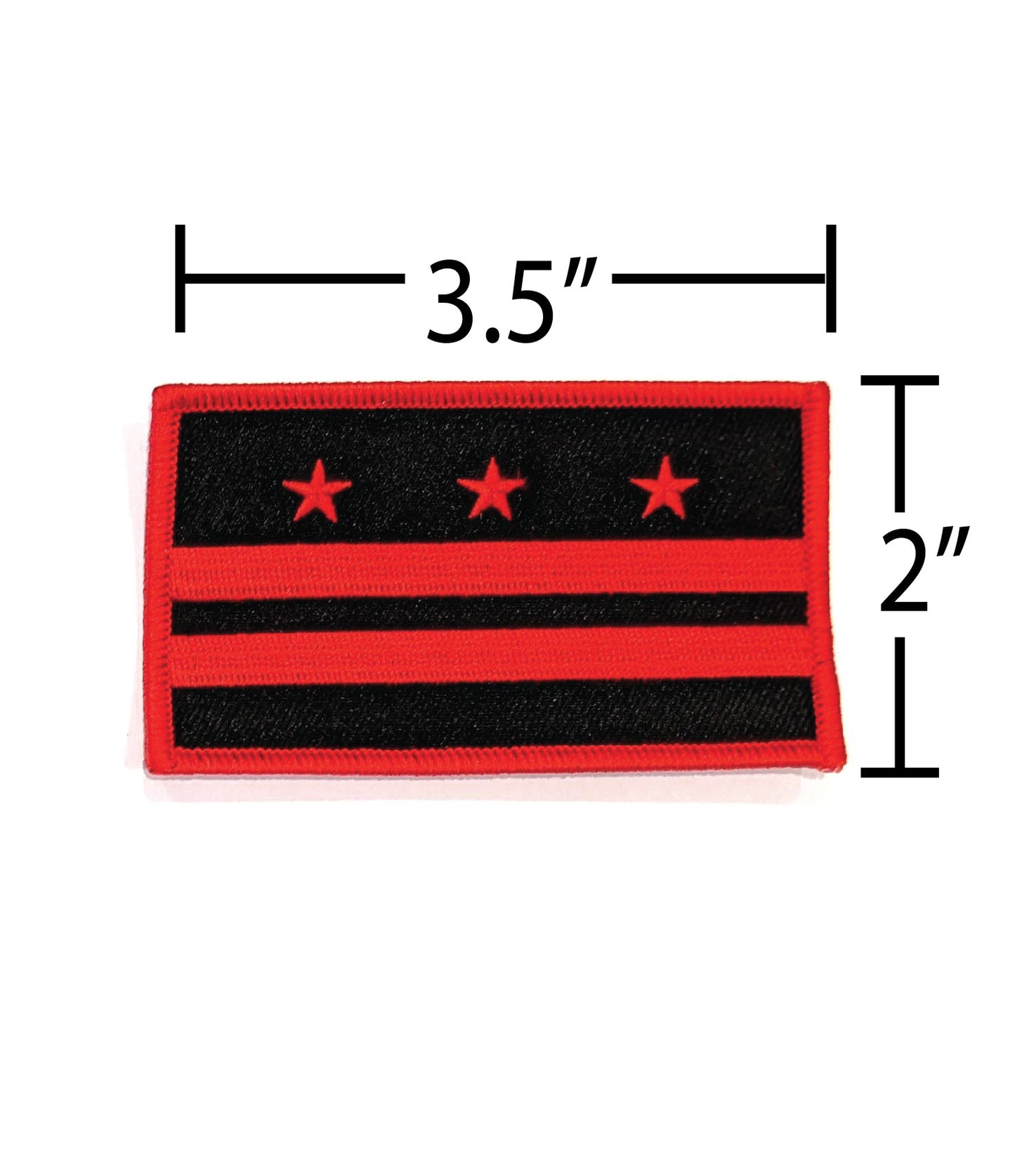 Washington DC Flag Patch Black & Red Version